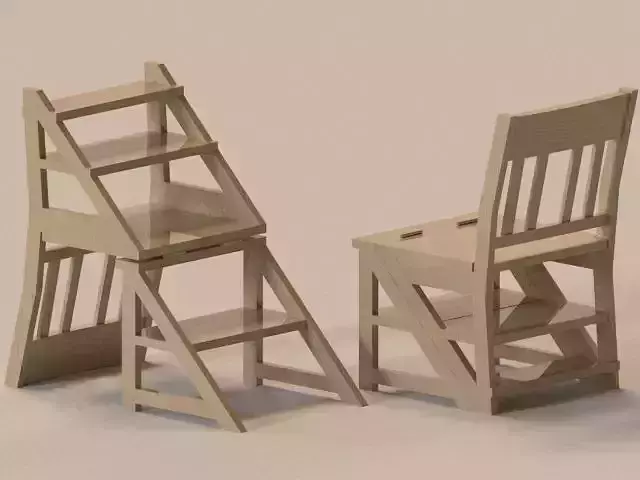 3d Low-poli Chair Transformer Ladder