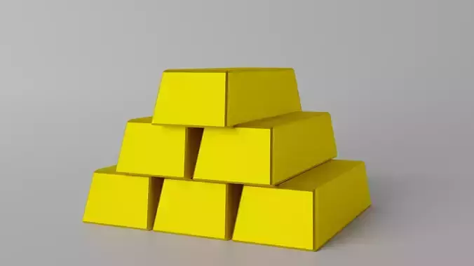 Gold Bars  Low-poly 3D model