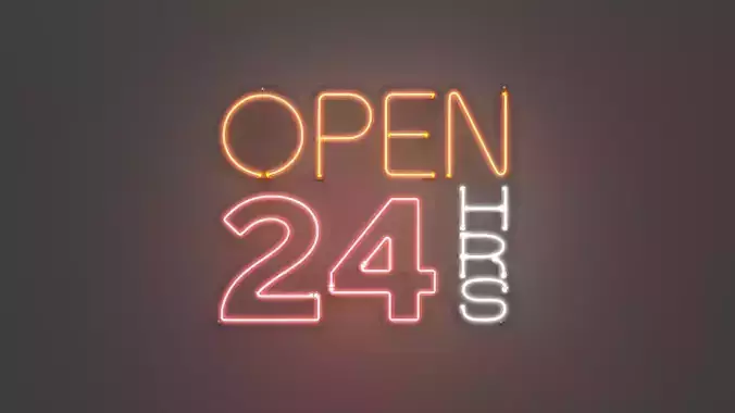 OPEN 24 HRS - Neon Sign 3D model