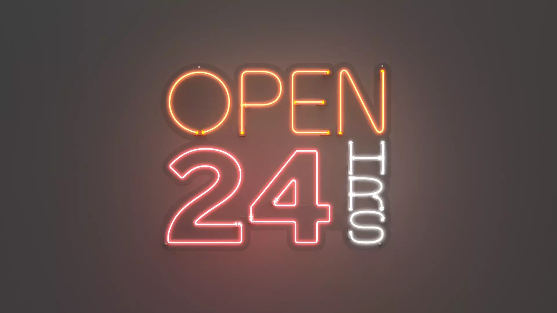 OPEN 24 HRS - Neon Sign 3D model_0