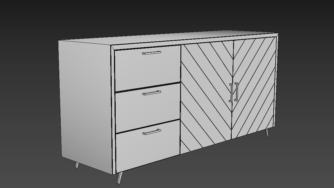 MODERN WOOD CONSOL TABEL SIDEBOARD MODEL 3D model_4