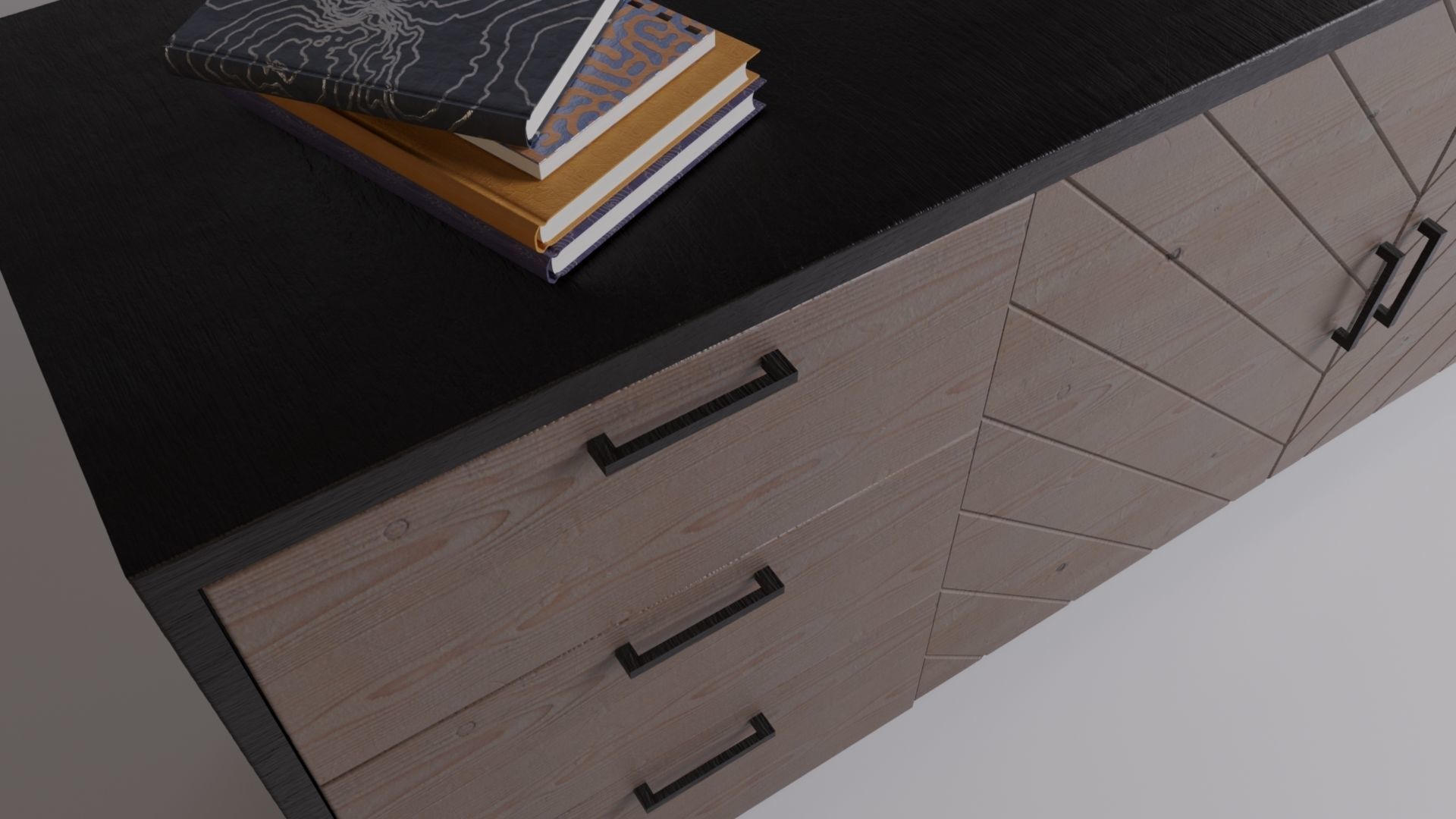 MODERN WOOD CONSOL TABEL SIDEBOARD MODEL 3D model_3