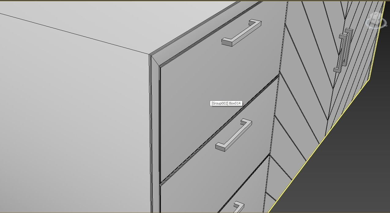 MODERN WOOD CONSOL TABEL SIDEBOARD MODEL 3D model_5