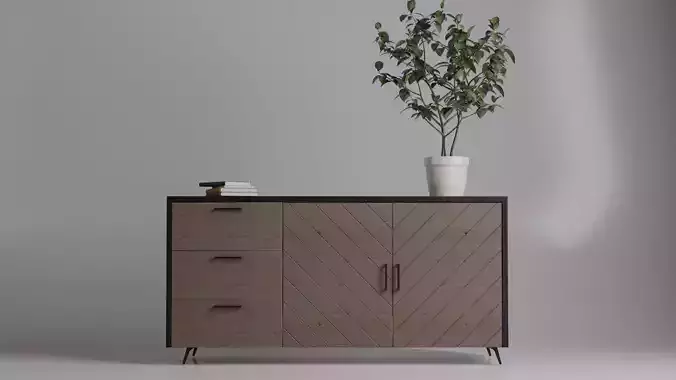 MODERN WOOD CONSOL TABEL SIDEBOARD MODEL 3D model