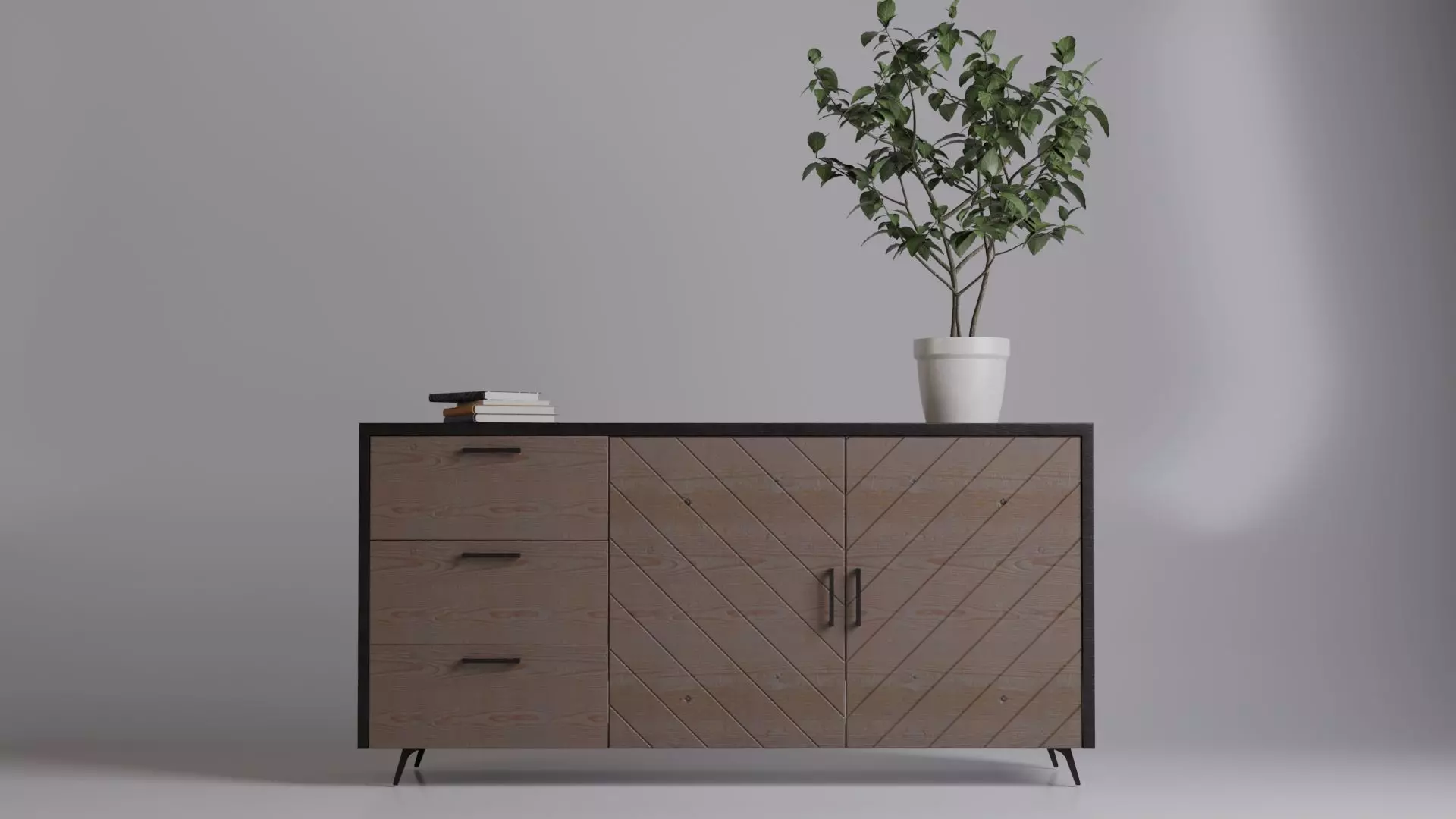 MODERN WOOD CONSOL TABEL SIDEBOARD MODEL 3D model_0