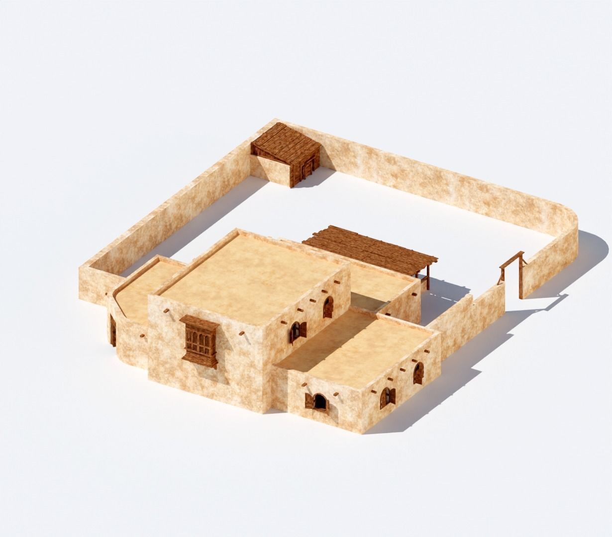 Ancient Desert House 2 3D model_2