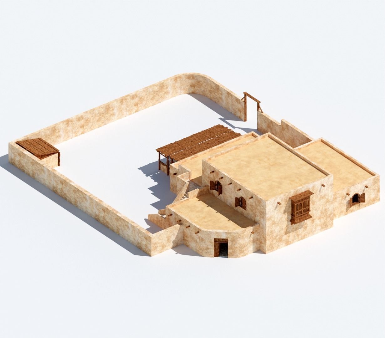 Ancient Desert House 2 3D model_1