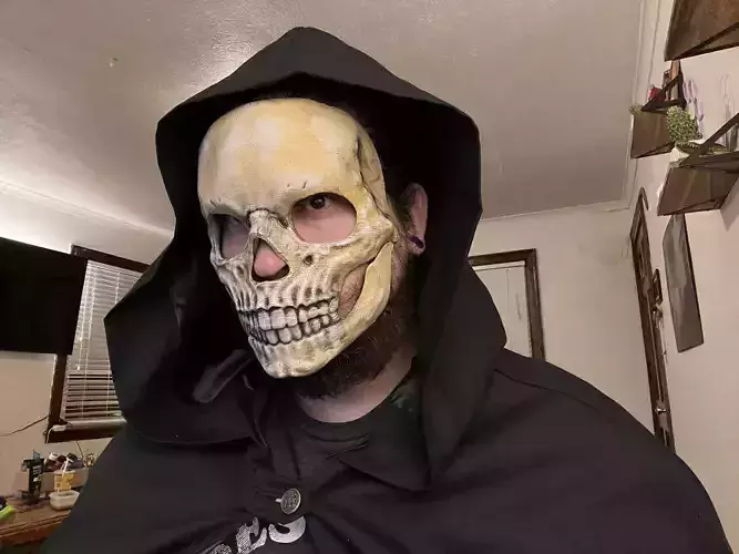 Skull Mask articulated jaw moving mouth 3D print model