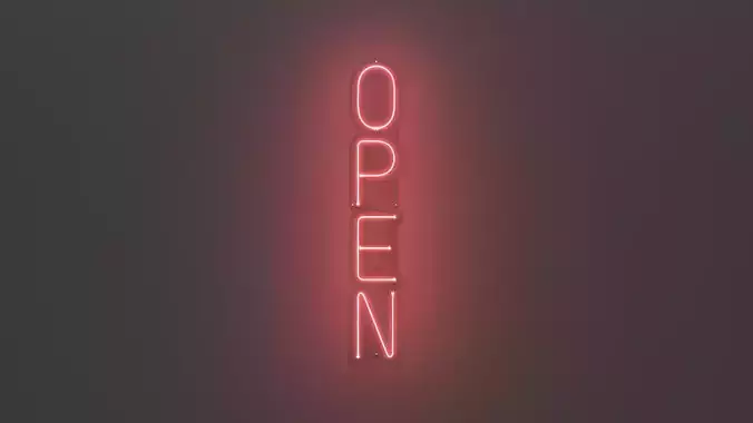 OPEN 3 - Neon Sign 3D model