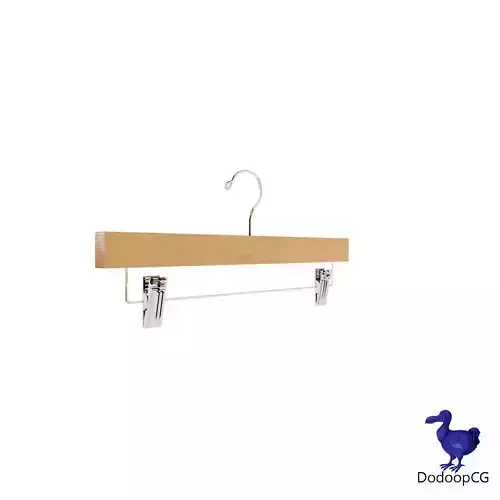 Wooden Hanger D - High Quality Clothing Accessory Low-poly 3D model