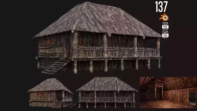 Old Wooden House 4K Textures GameReady 137