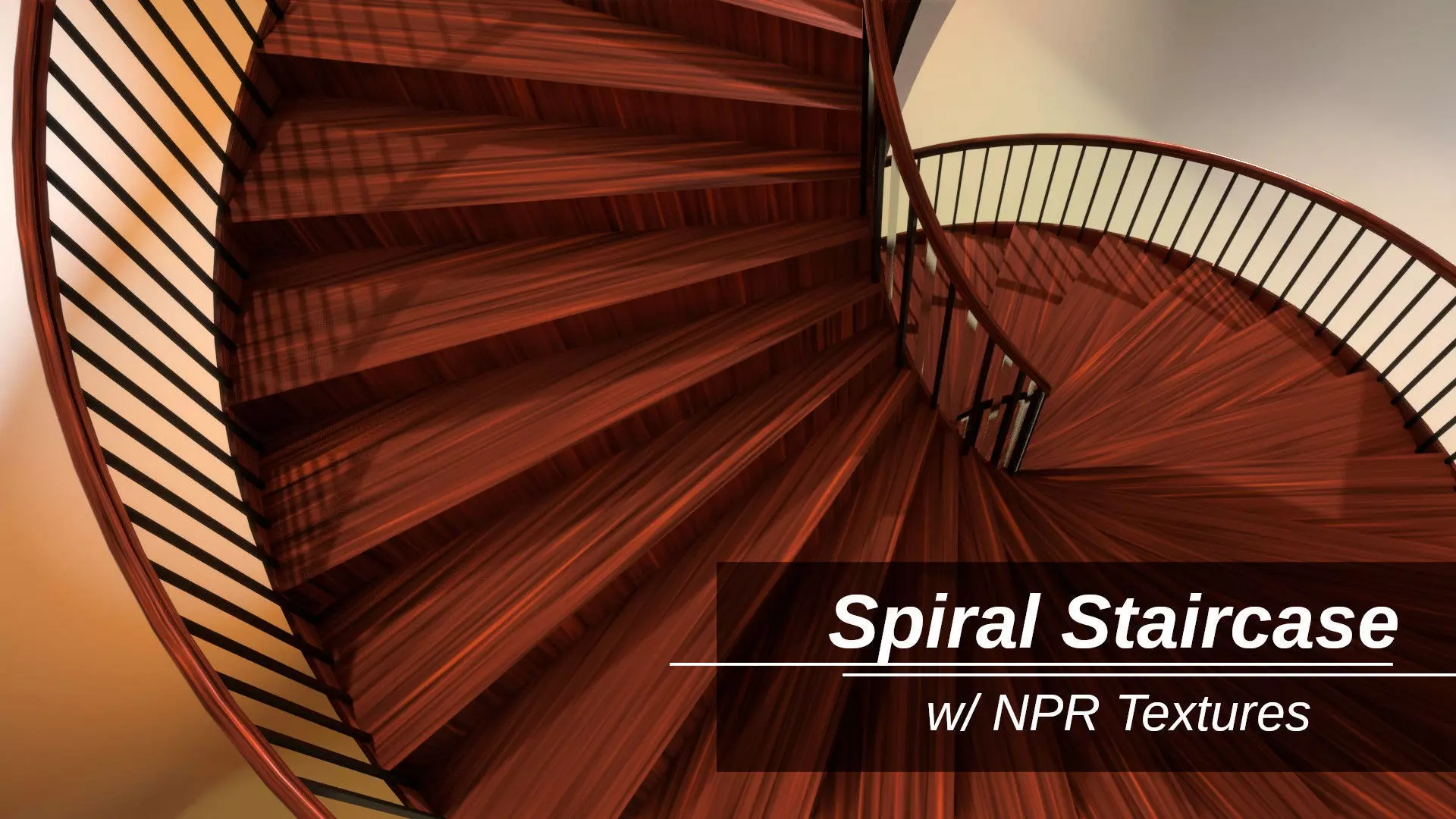 Spiral Staircase with NPR Textures 3D model