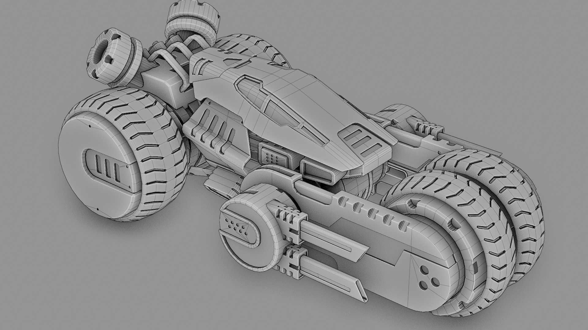 SCI-FI CONCEPT VEHICLE S-100 RIGGED 3D model_38