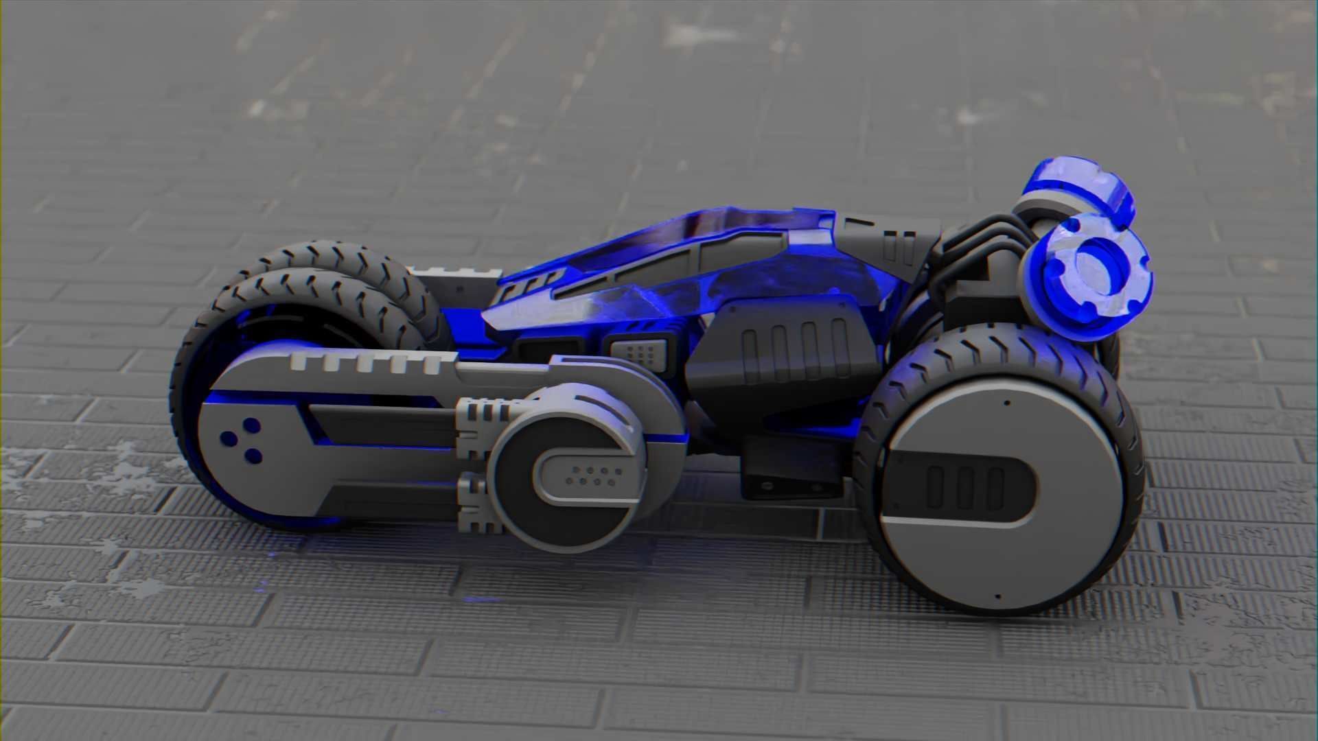 SCI-FI CONCEPT VEHICLE S-100 RIGGED 3D model_5