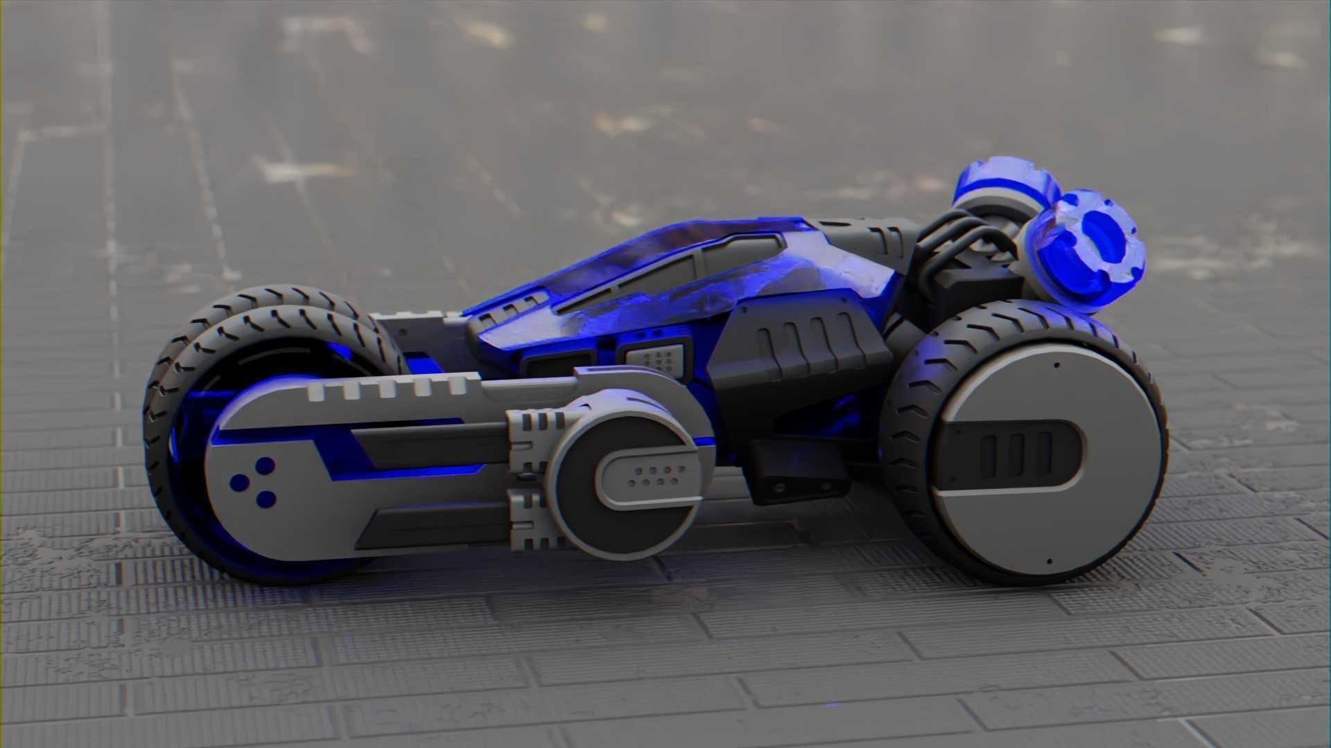 SCI-FI CONCEPT VEHICLE S-100 RIGGED 3D model_3