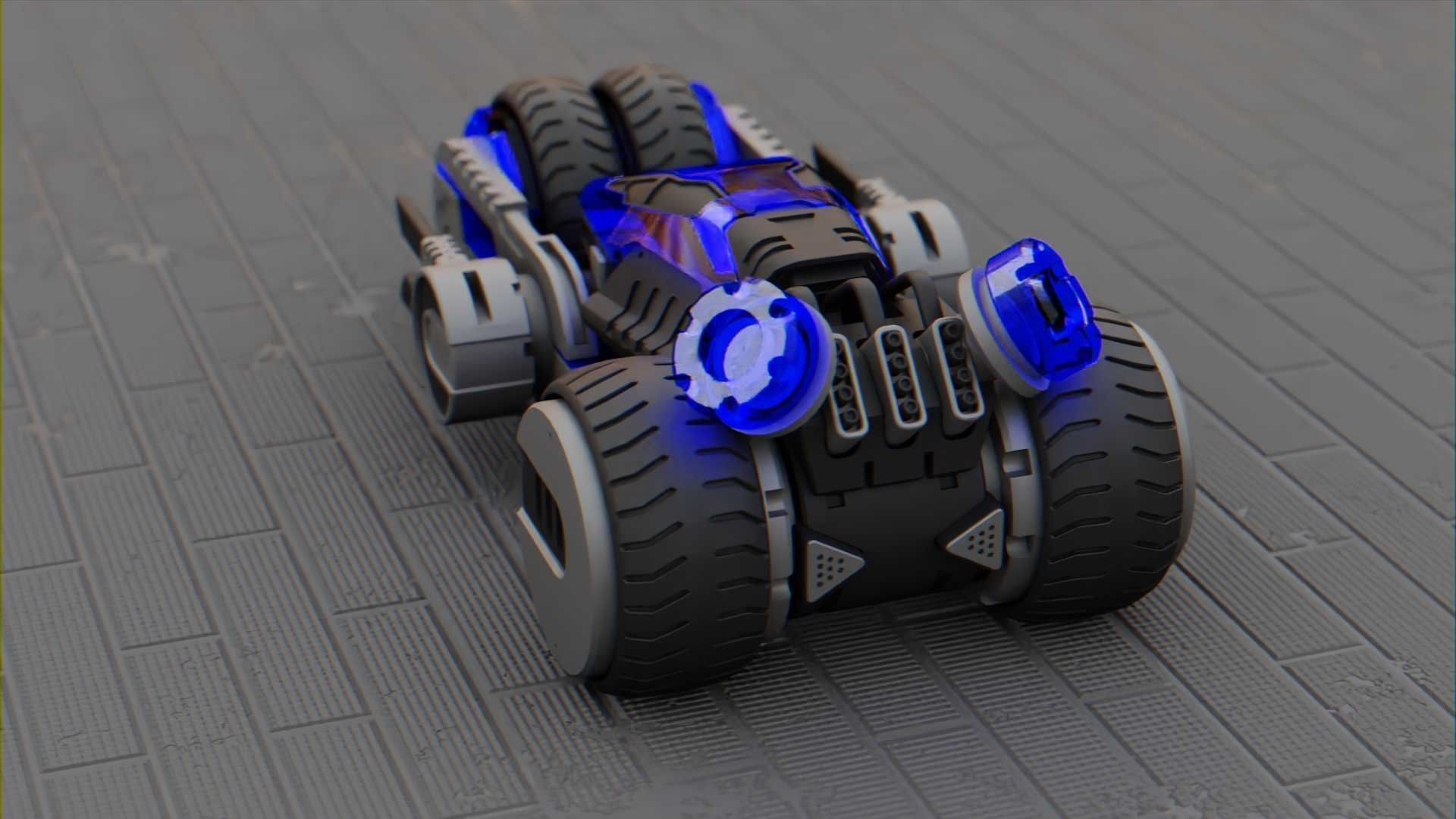 SCI-FI CONCEPT VEHICLE S-100 RIGGED 3D model_13