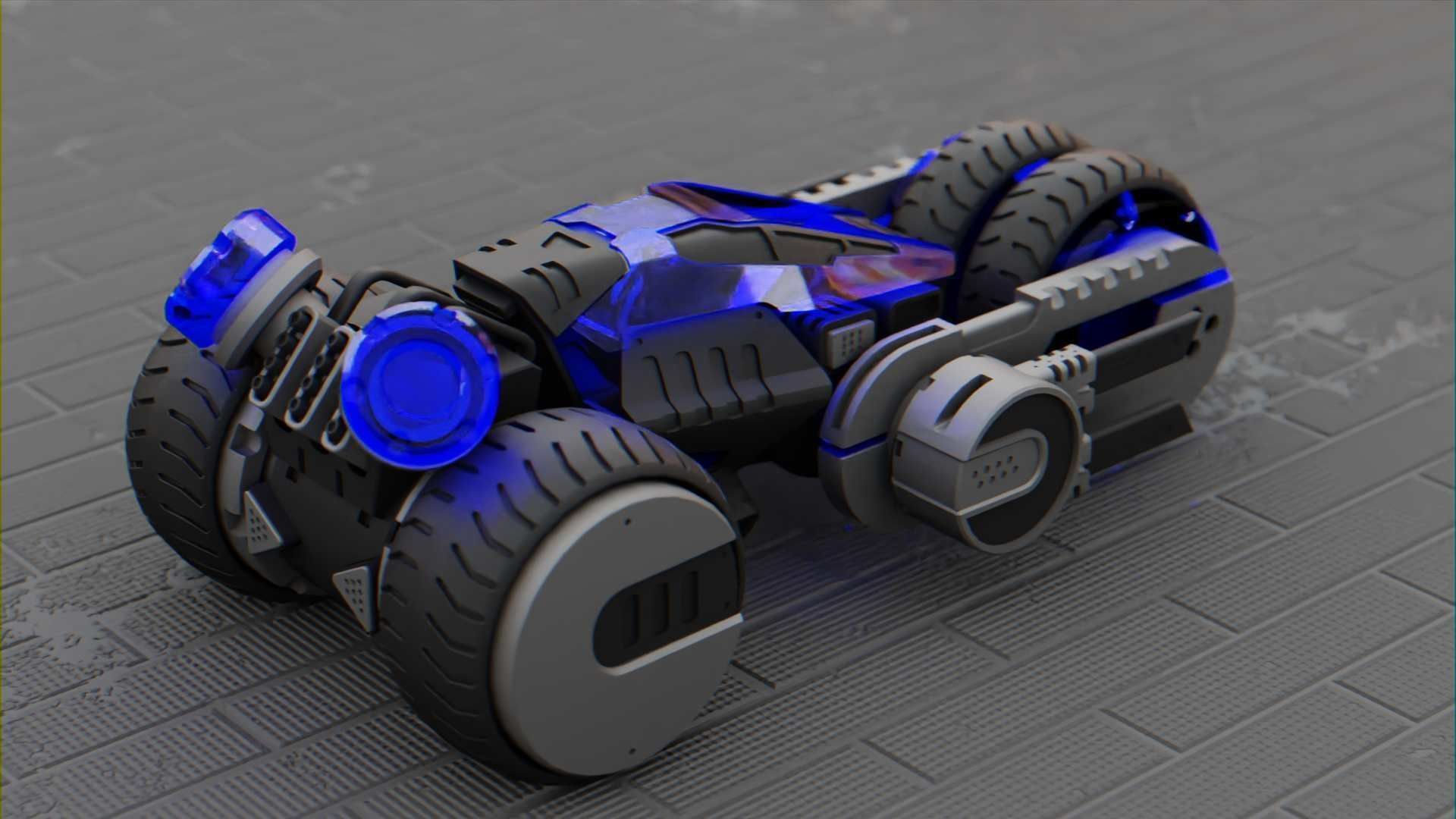 SCI-FI CONCEPT VEHICLE S-100 RIGGED 3D model_18
