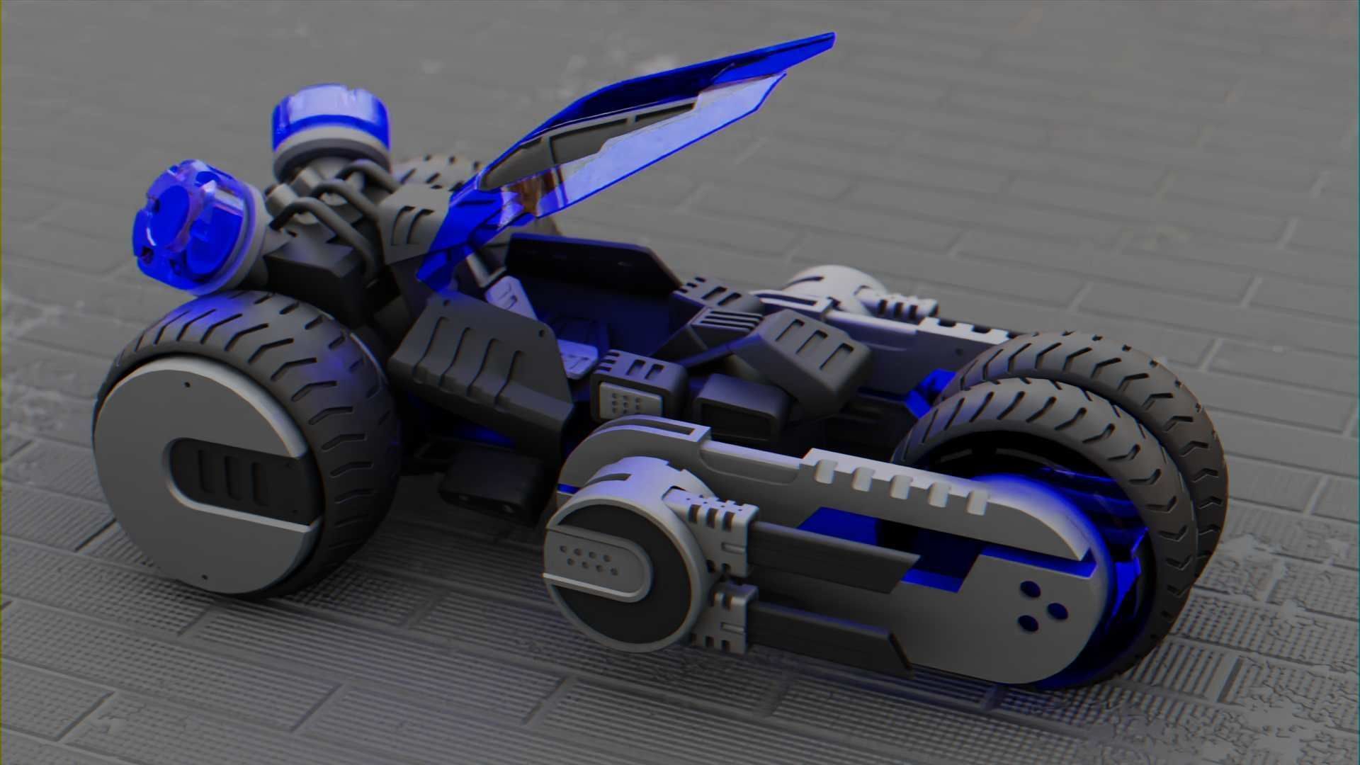 SCI-FI CONCEPT VEHICLE S-100 RIGGED 3D model_23
