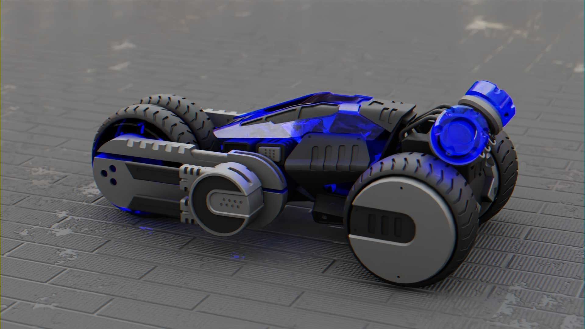 SCI-FI CONCEPT VEHICLE S-100 RIGGED 3D model_7