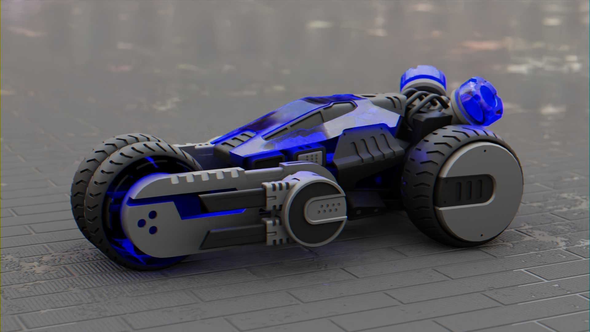 SCI-FI CONCEPT VEHICLE S-100 RIGGED 3D model_1