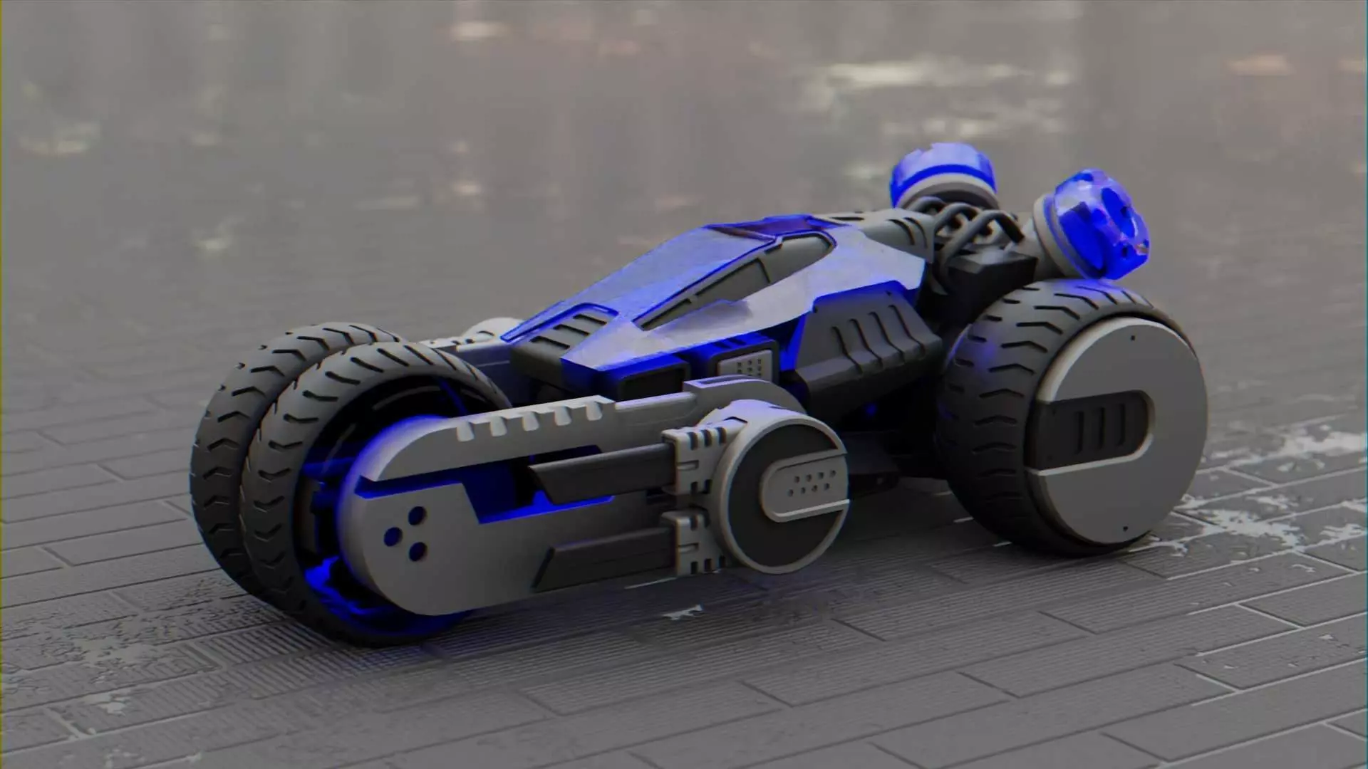 SCI-FI CONCEPT VEHICLE S-100 RIGGED 3D model_0