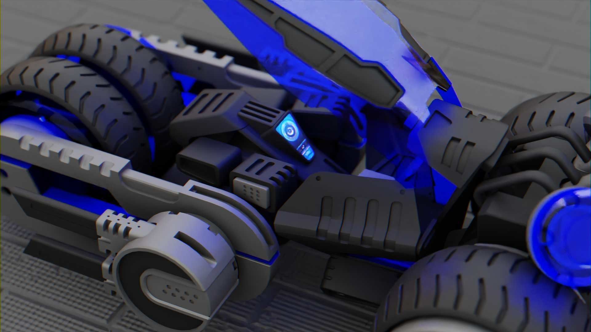 SCI-FI CONCEPT VEHICLE S-100 RIGGED 3D model_27