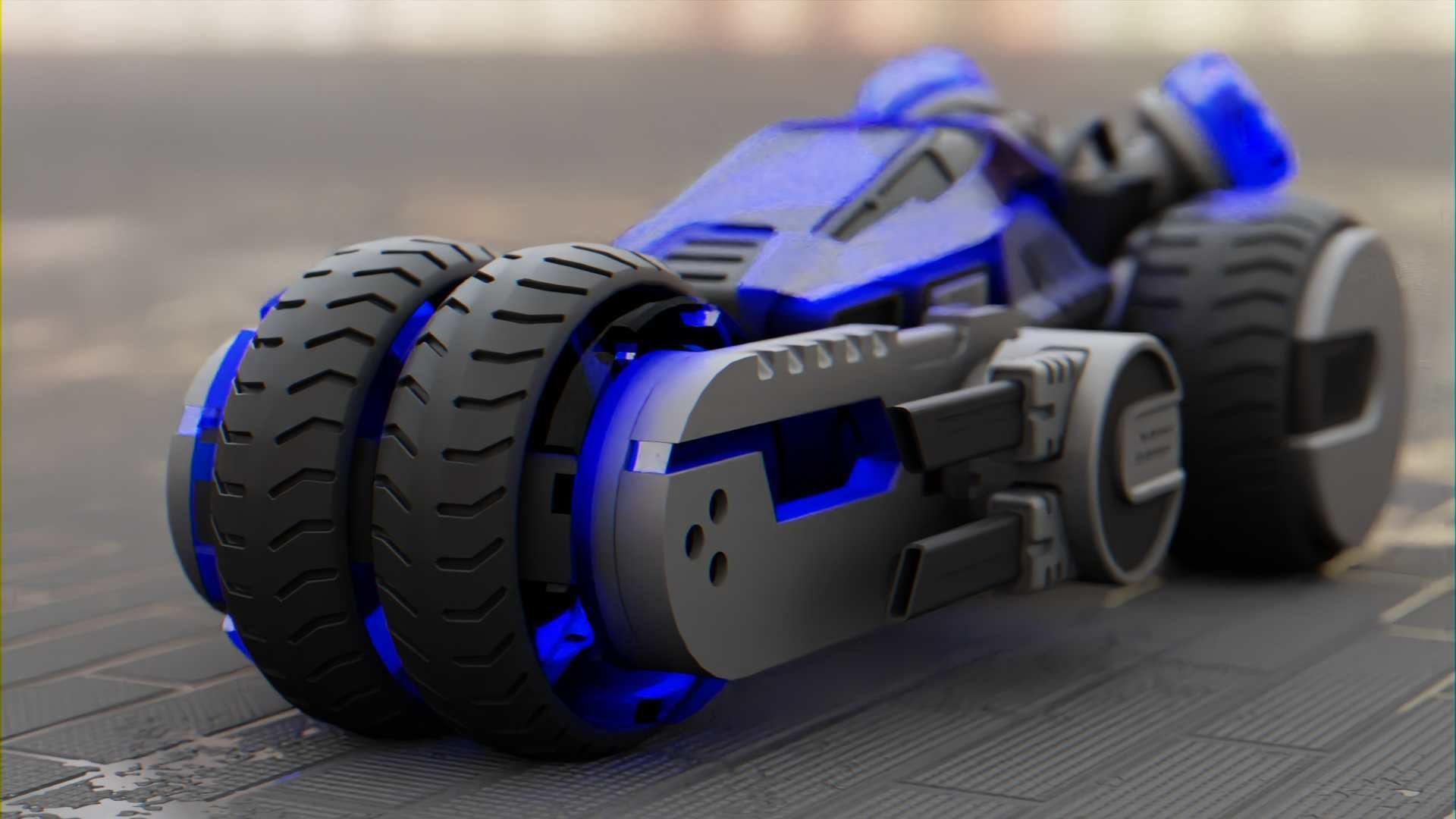 SCI-FI CONCEPT VEHICLE S-100 RIGGED 3D model_29