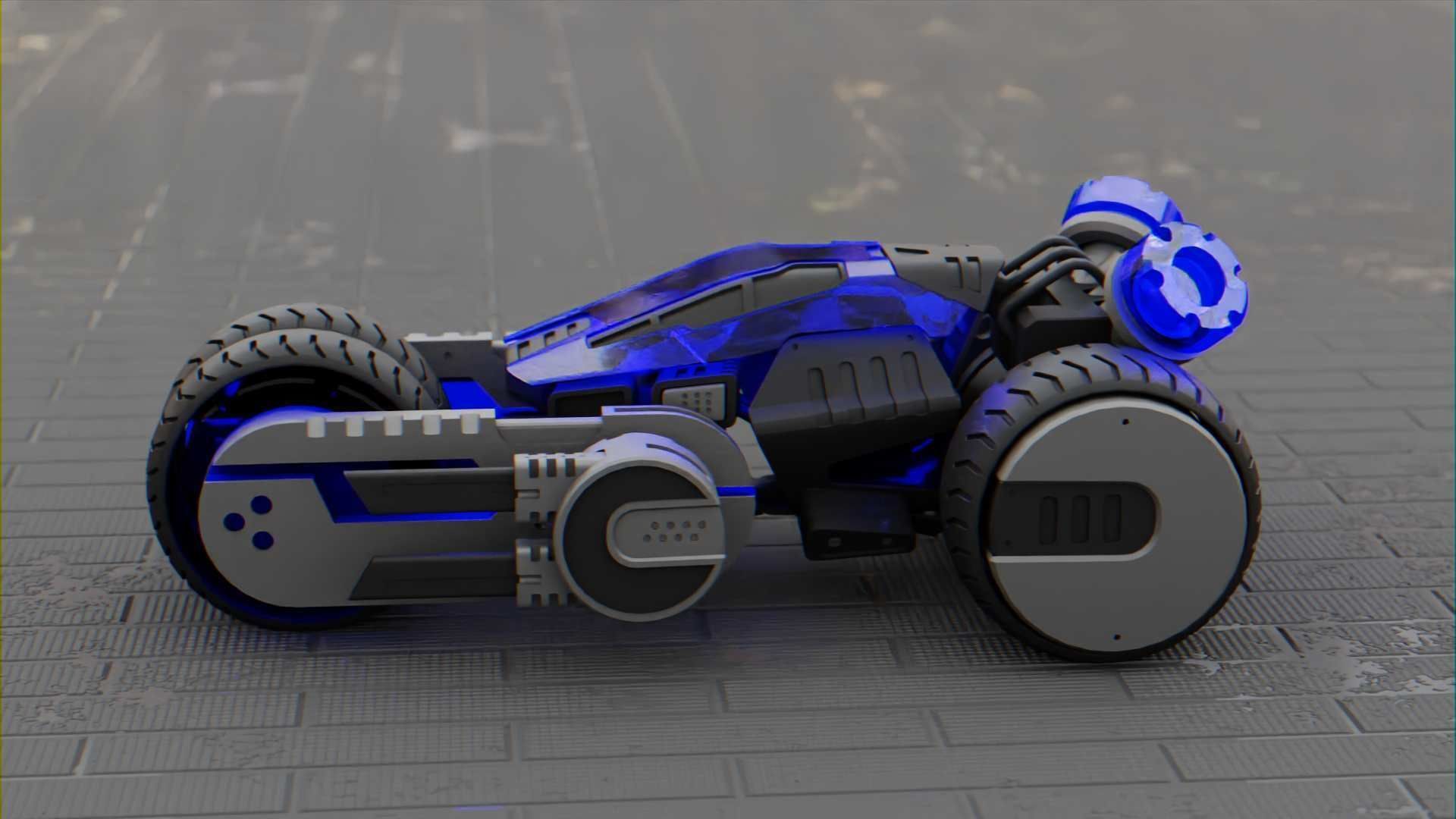 SCI-FI CONCEPT VEHICLE S-100 RIGGED 3D model_4