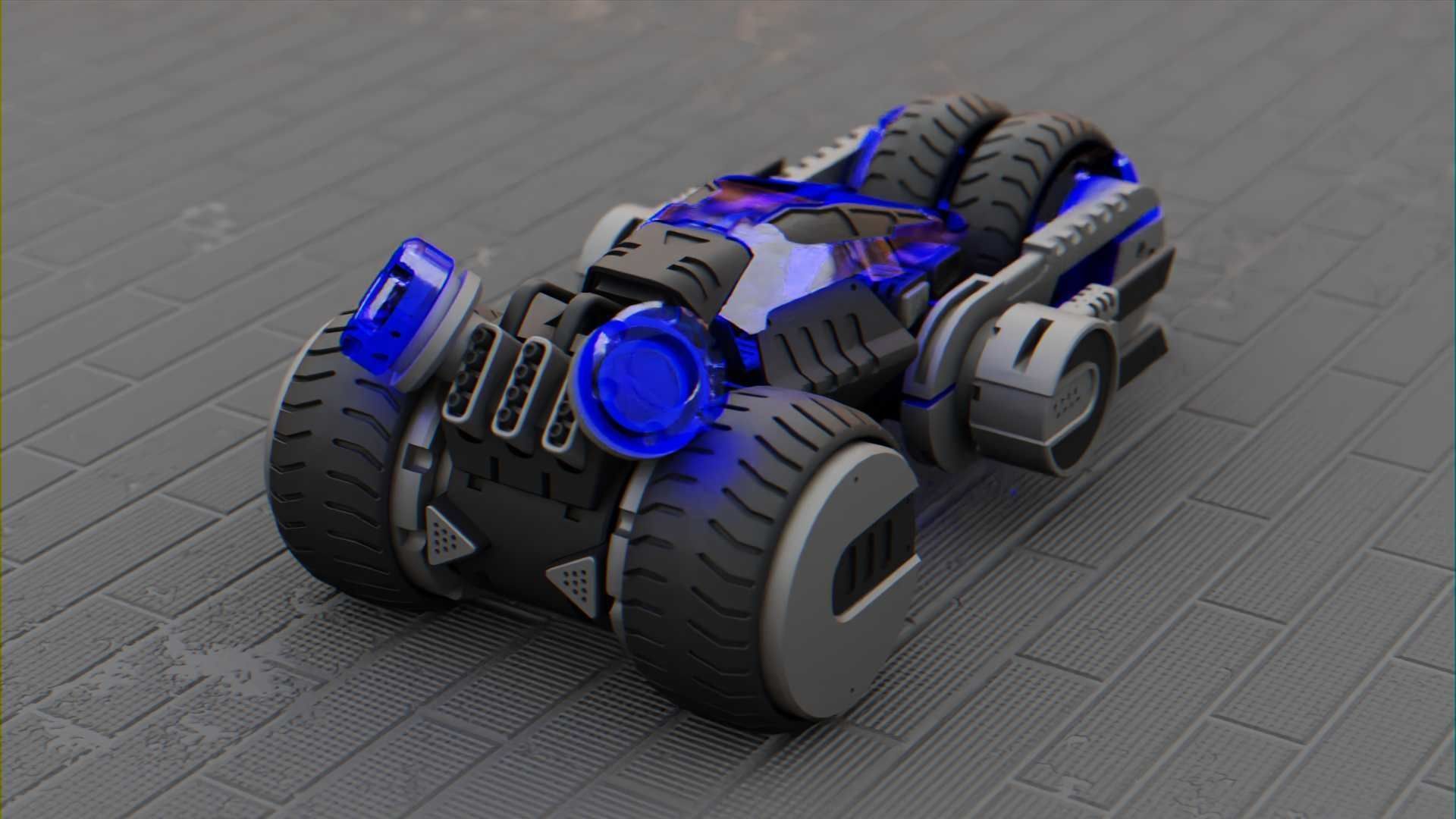 SCI-FI CONCEPT VEHICLE S-100 RIGGED 3D model_17