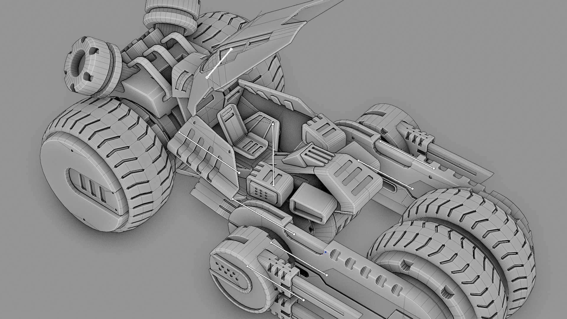 SCI-FI CONCEPT VEHICLE S-100 RIGGED 3D model_42