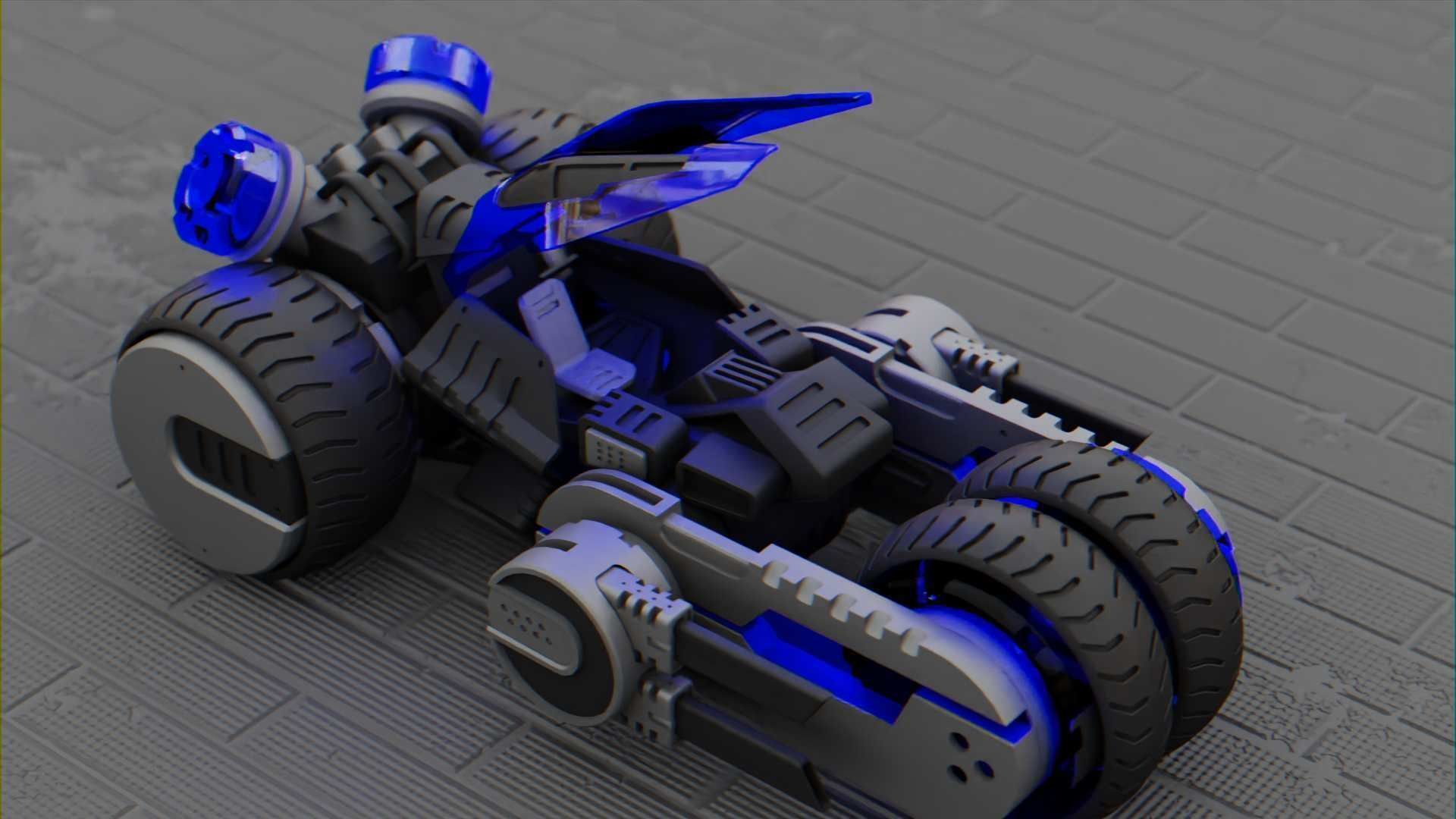 SCI-FI CONCEPT VEHICLE S-100 RIGGED 3D model_24