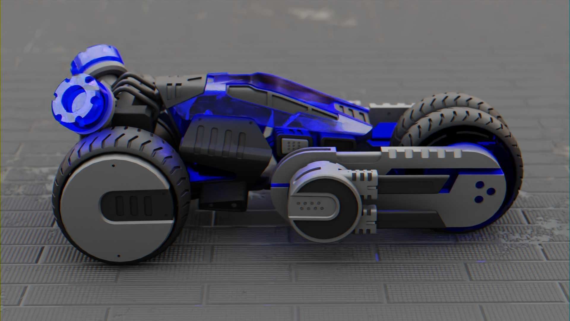 SCI-FI CONCEPT VEHICLE S-100 RIGGED 3D model_21