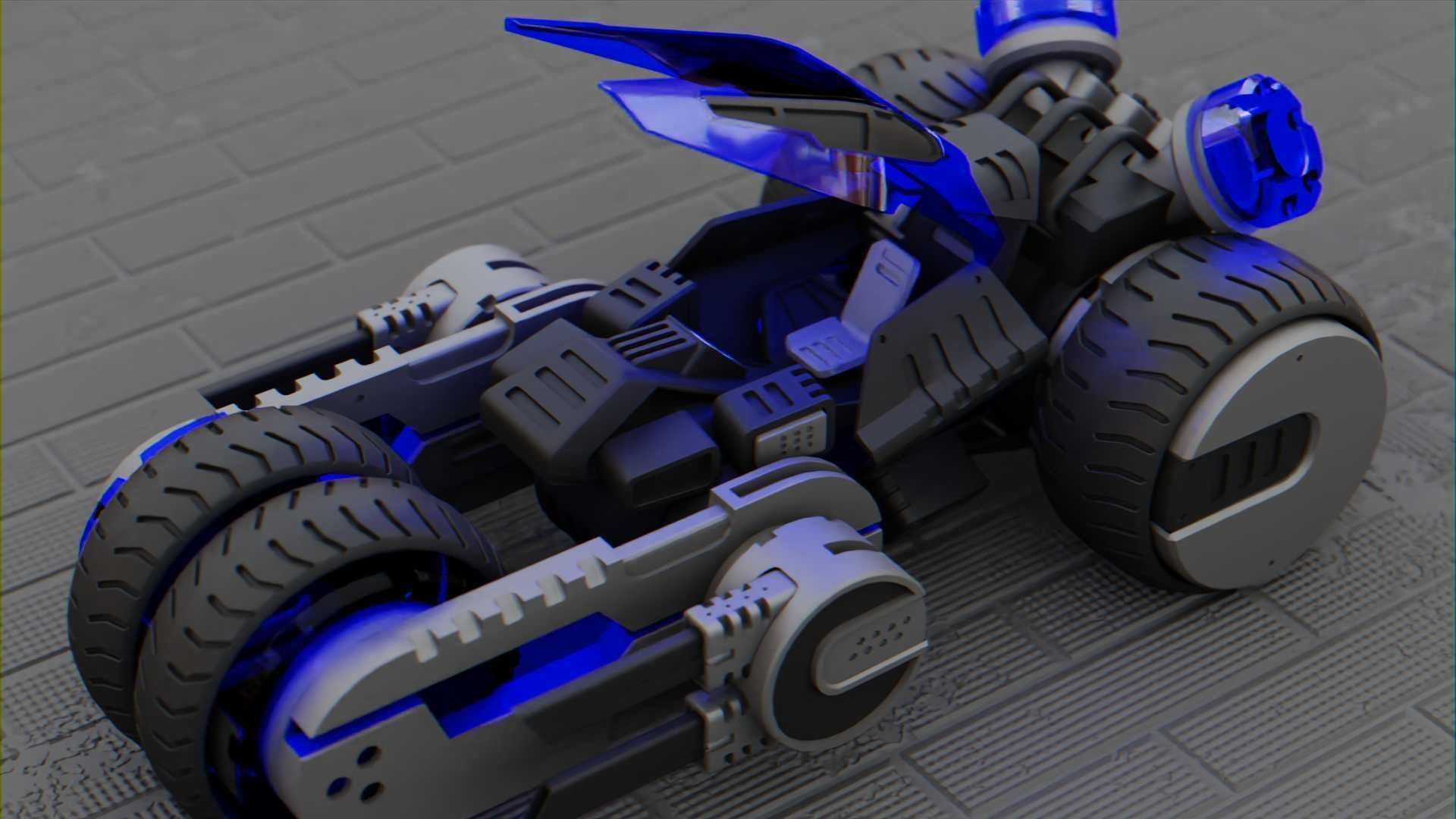 SCI-FI CONCEPT VEHICLE S-100 RIGGED 3D model_26