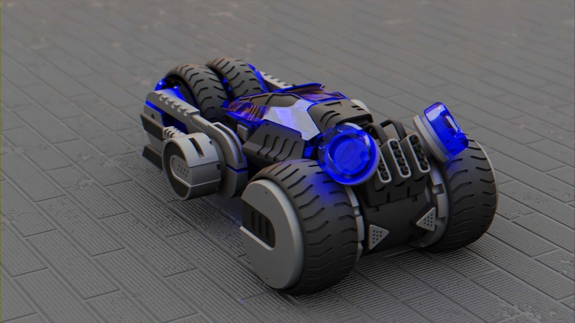 SCI-FI CONCEPT VEHICLE S-100 RIGGED 3D model_11