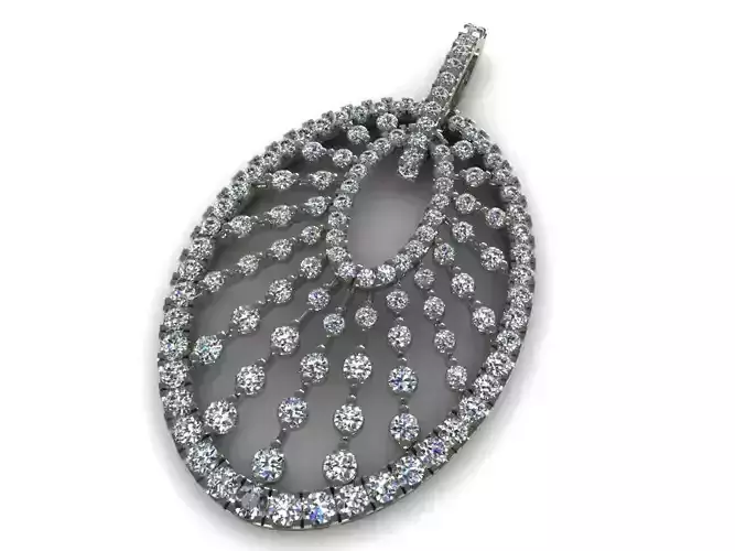 Oval Diamond Pendant