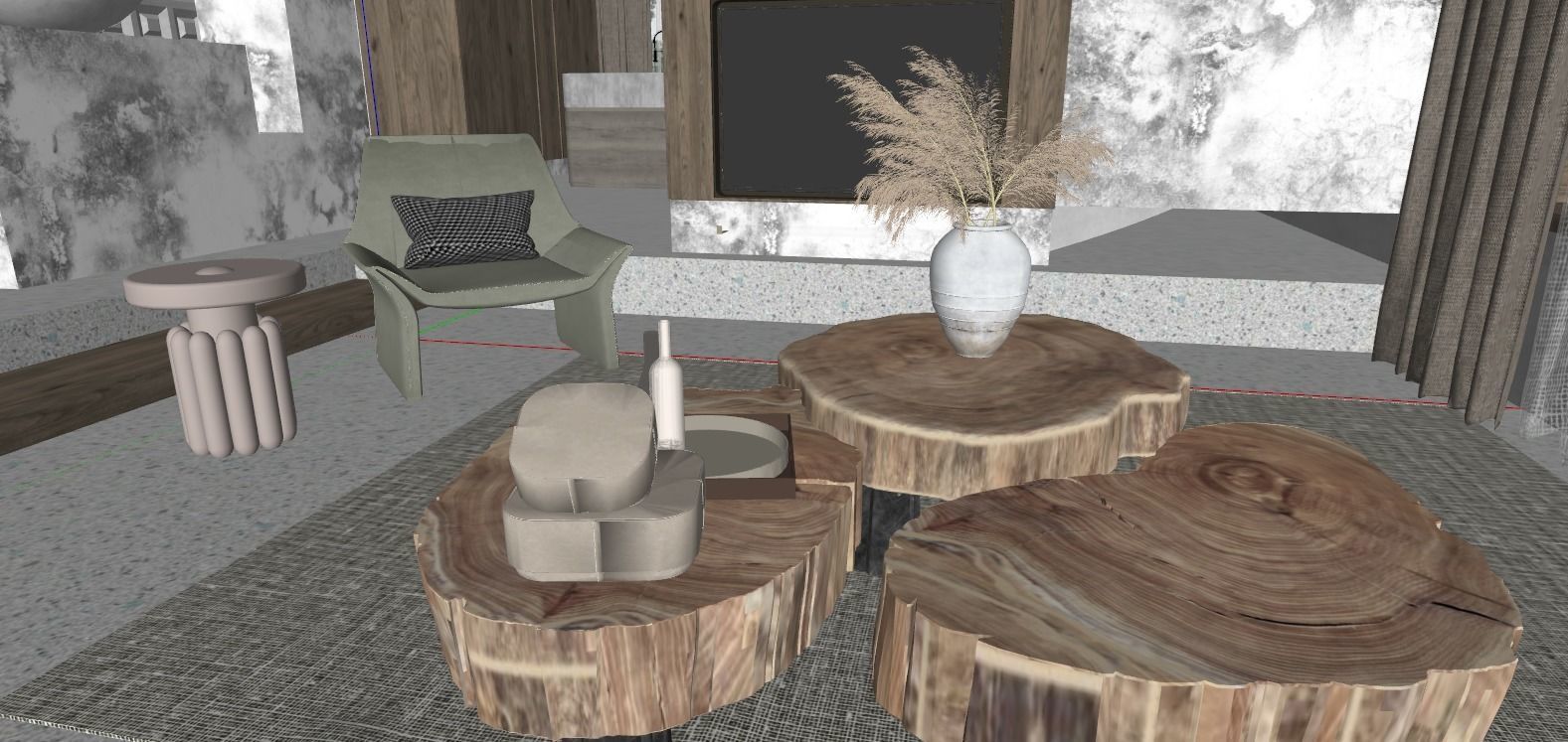 WABI SABI Interior Villa design sketchup model 2 3D model_7