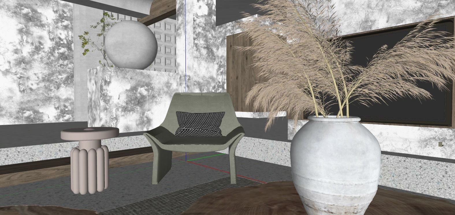 WABI SABI Interior Villa design sketchup model 2 3D model_11