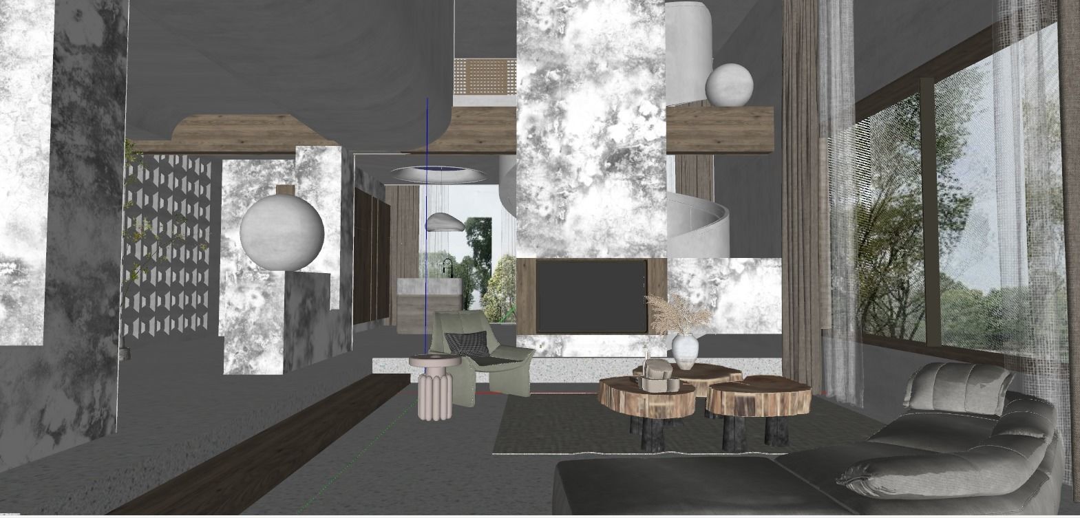 WABI SABI Interior Villa design sketchup model 2 3D model_3