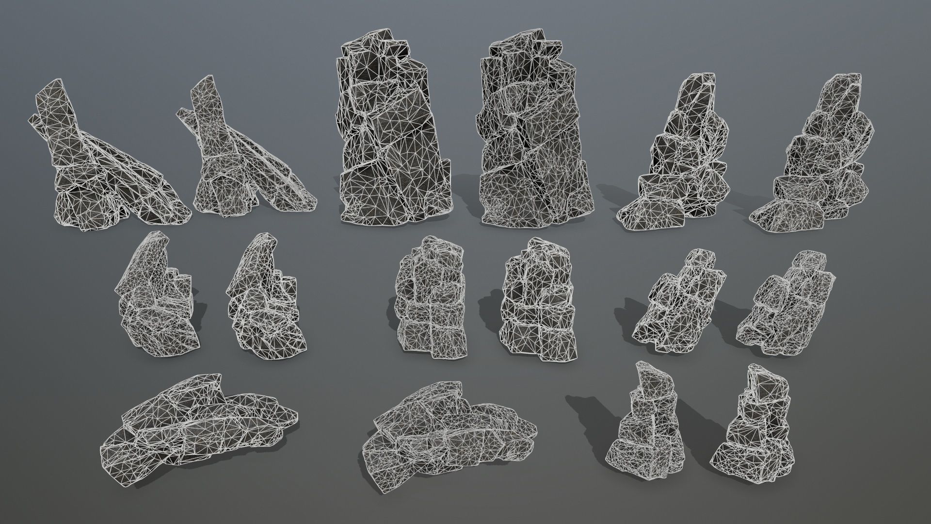 cliff rocks 1 Low-poly 3D model_18