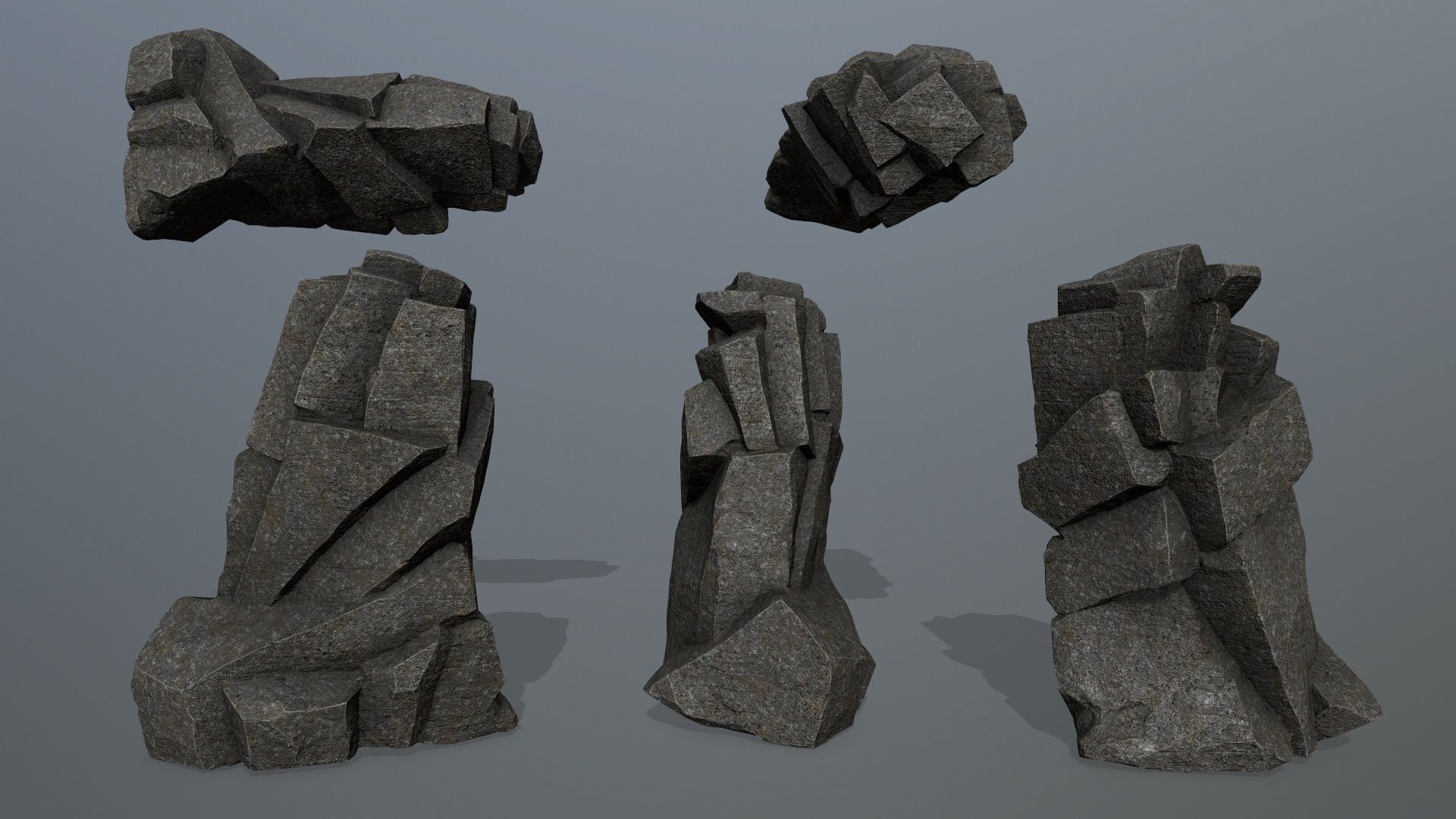 cliff rocks 1 Low-poly 3D model_10