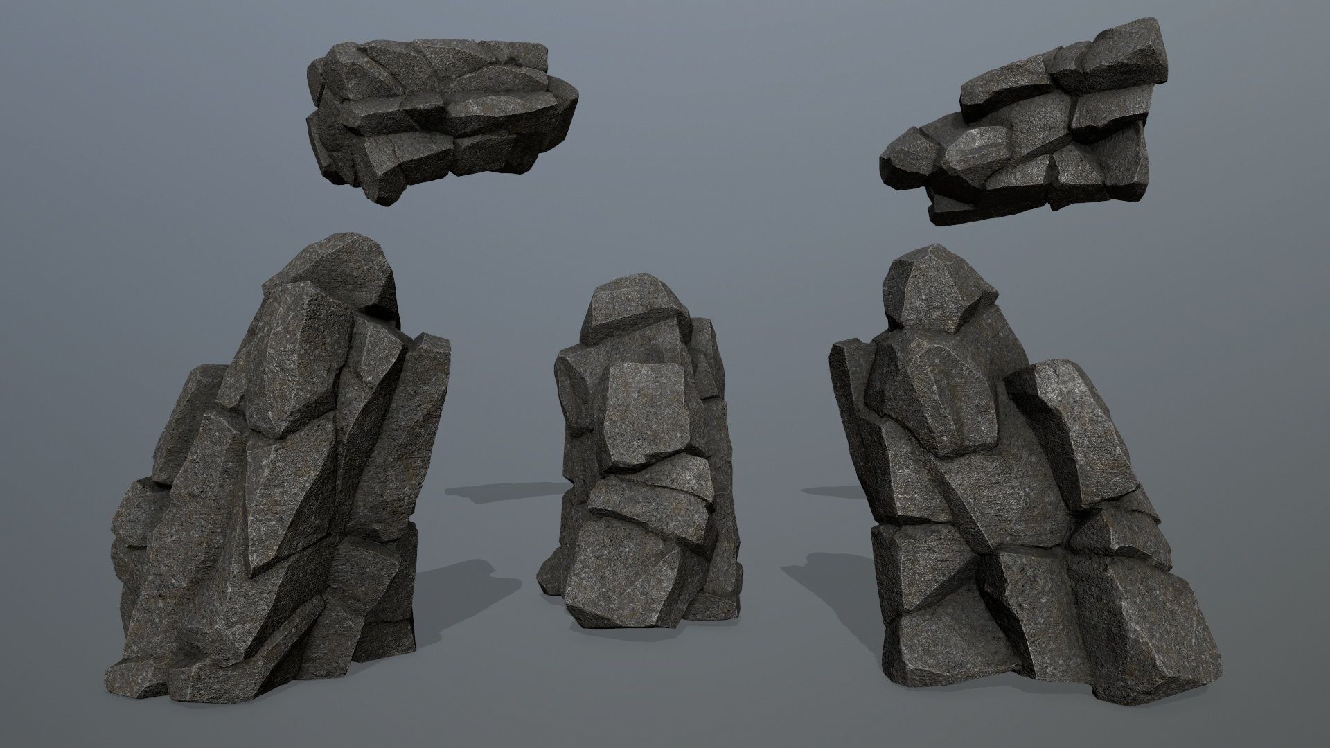 cliff rocks 1 Low-poly 3D model_12