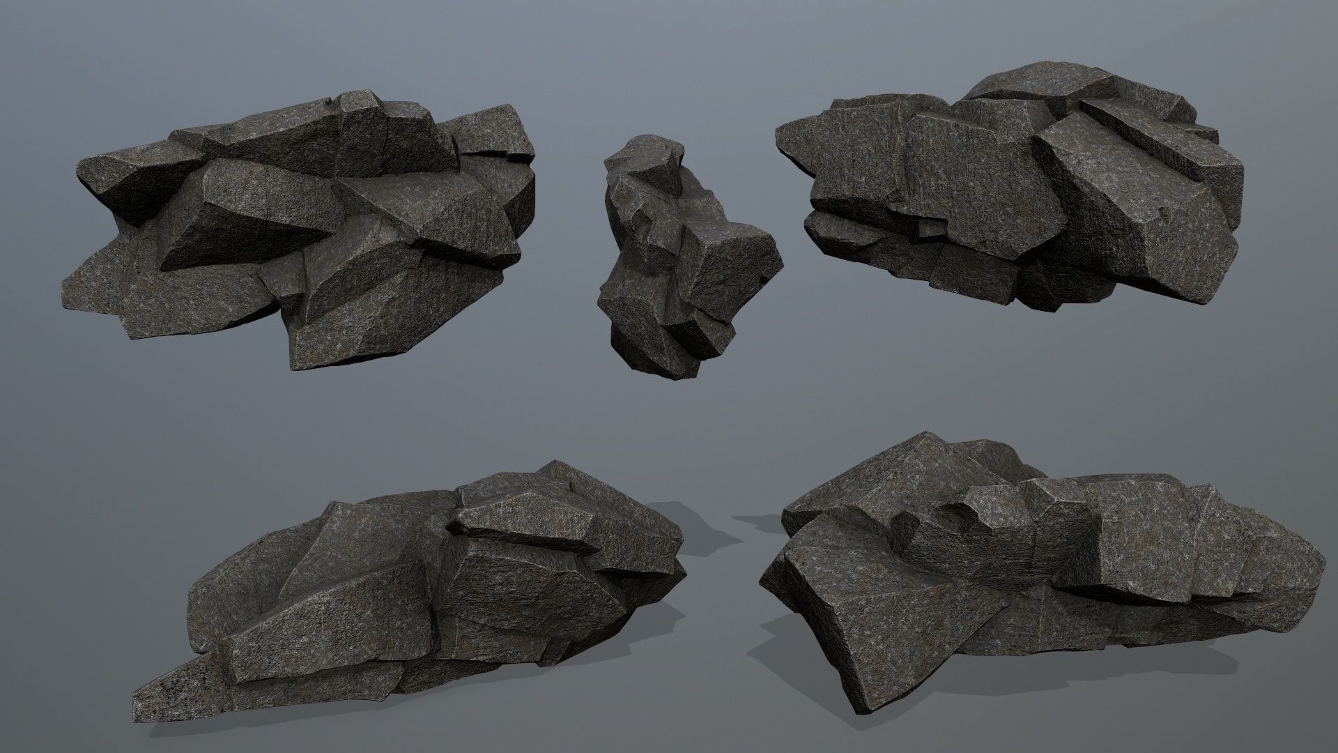 cliff rocks 1 Low-poly 3D model_16