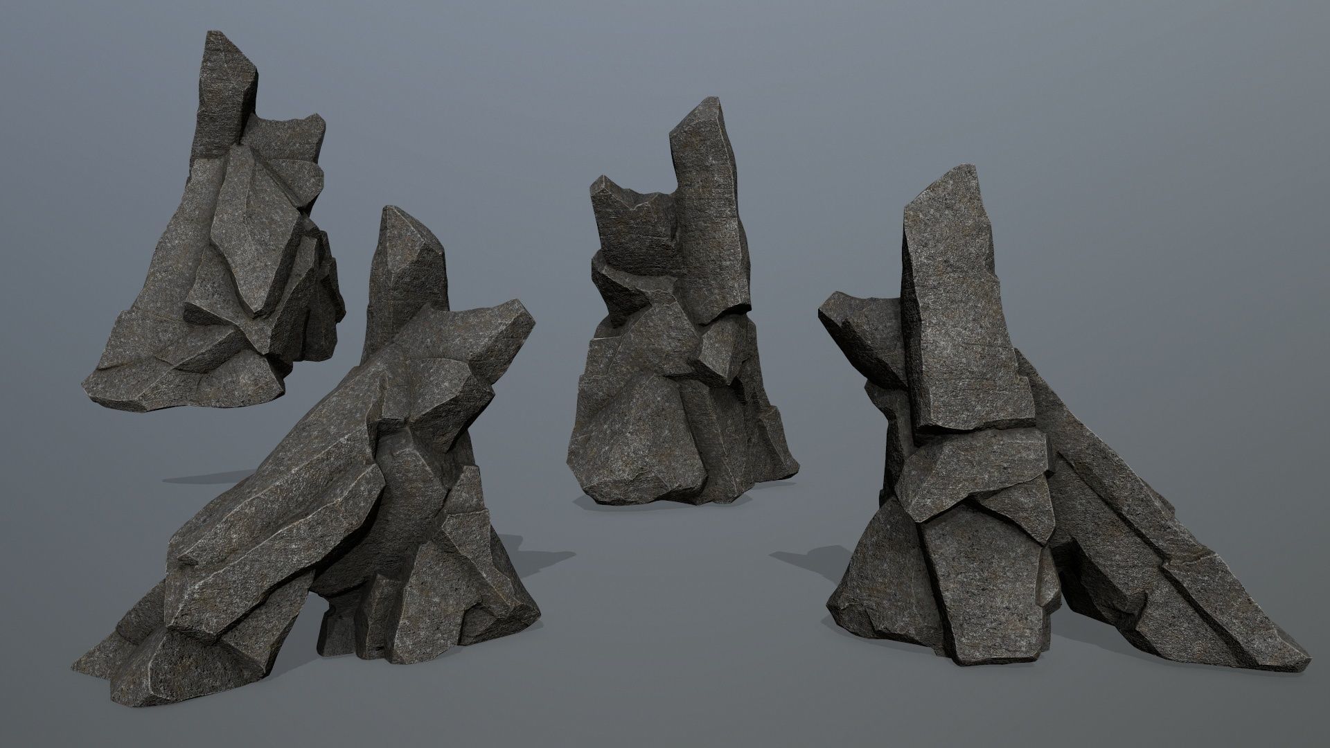 cliff rocks 1 Low-poly 3D model_9