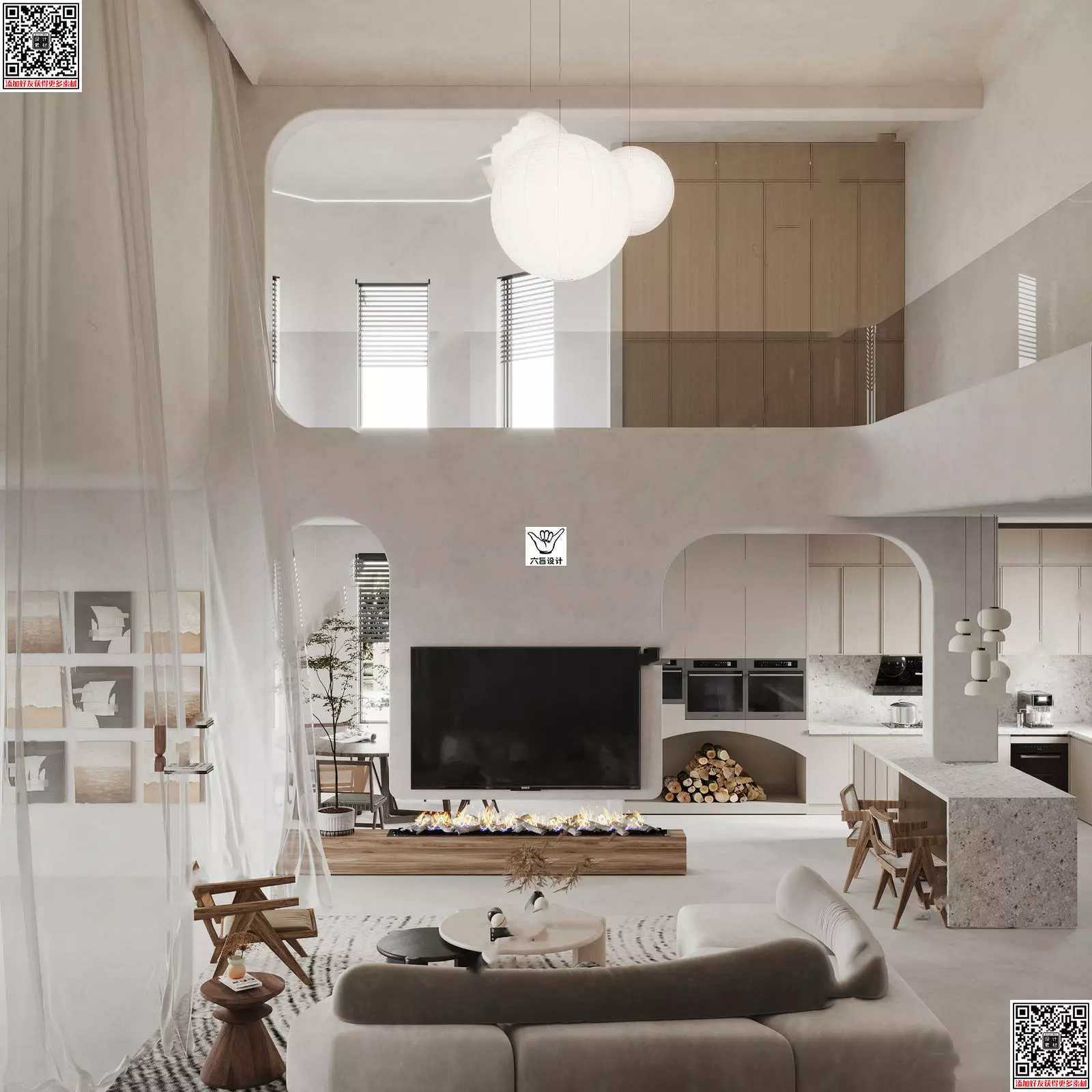 WABI SABI Interior Villa design sketchup model 4 3D model_0