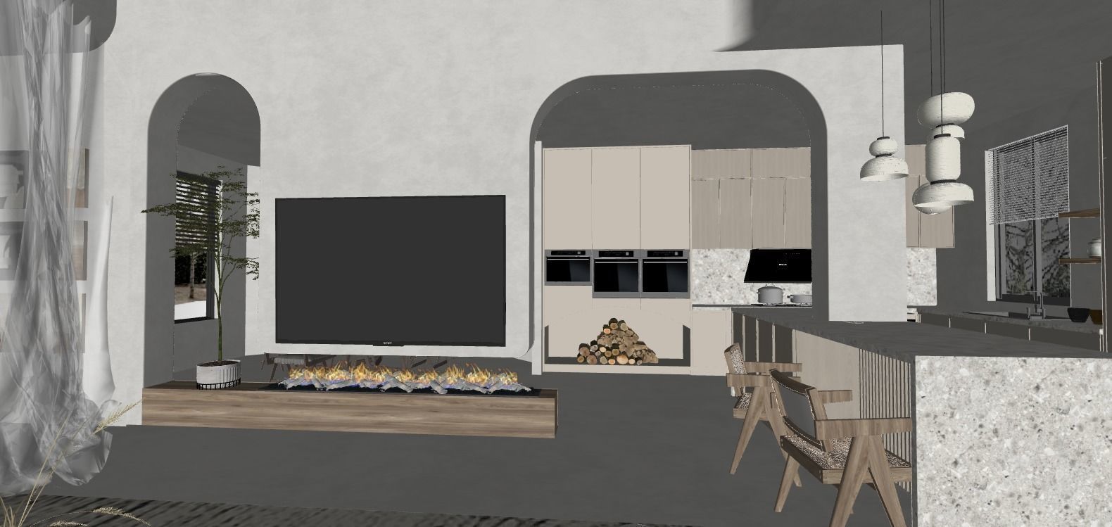 WABI SABI Interior Villa design sketchup model 4 3D model_10