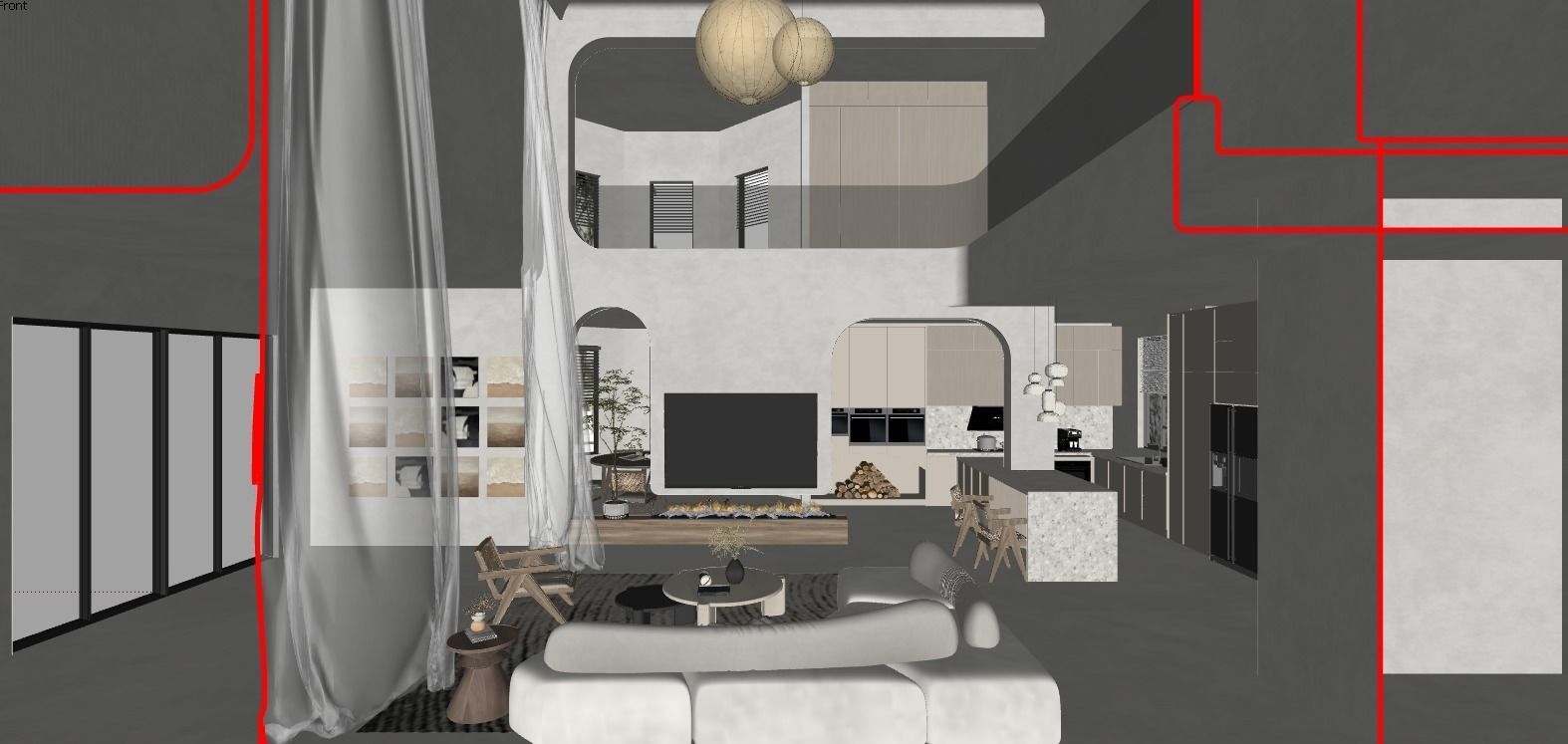 WABI SABI Interior Villa design sketchup model 4 3D model_2