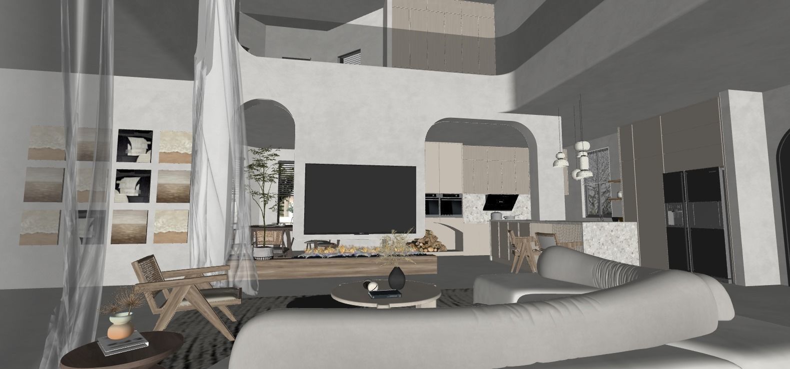 WABI SABI Interior Villa design sketchup model 4 3D model_5