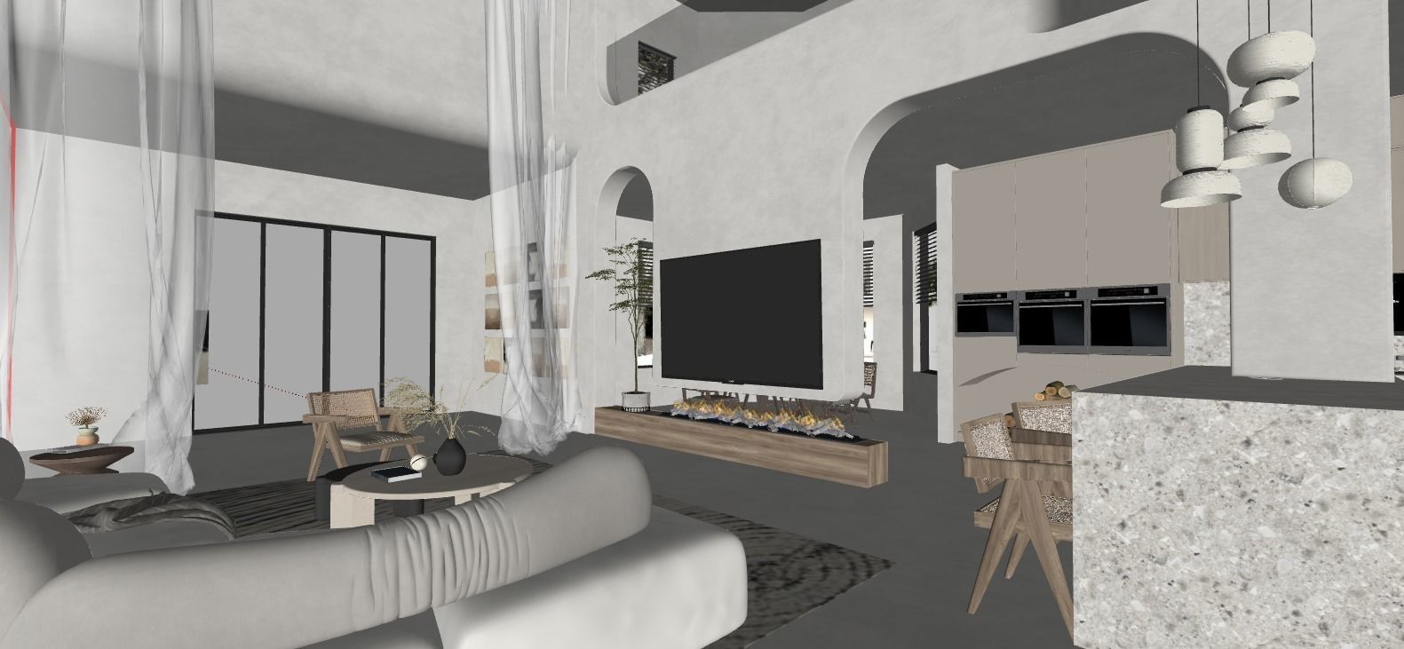WABI SABI Interior Villa design sketchup model 4 3D model_6