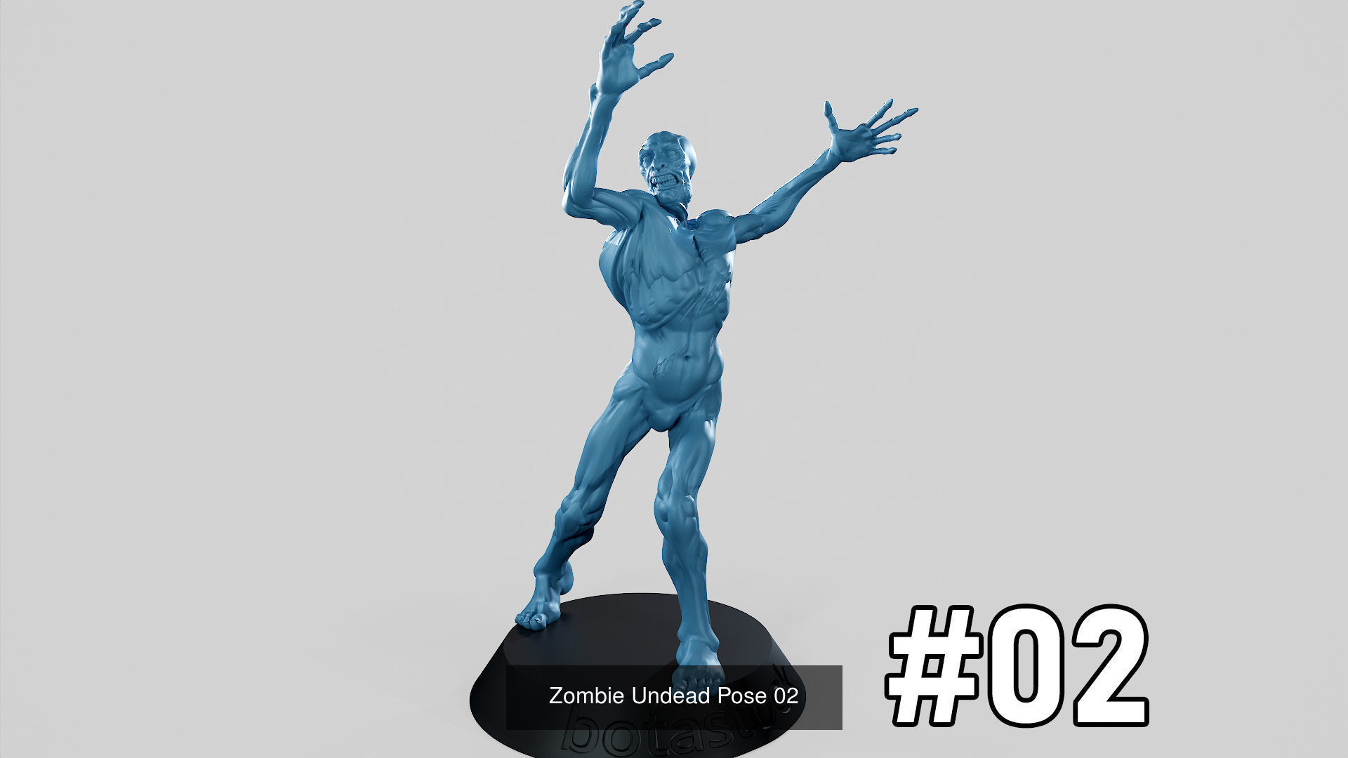 Zombie Undead in Epic Pose 3D Printable Pack 3D Model Collection_7