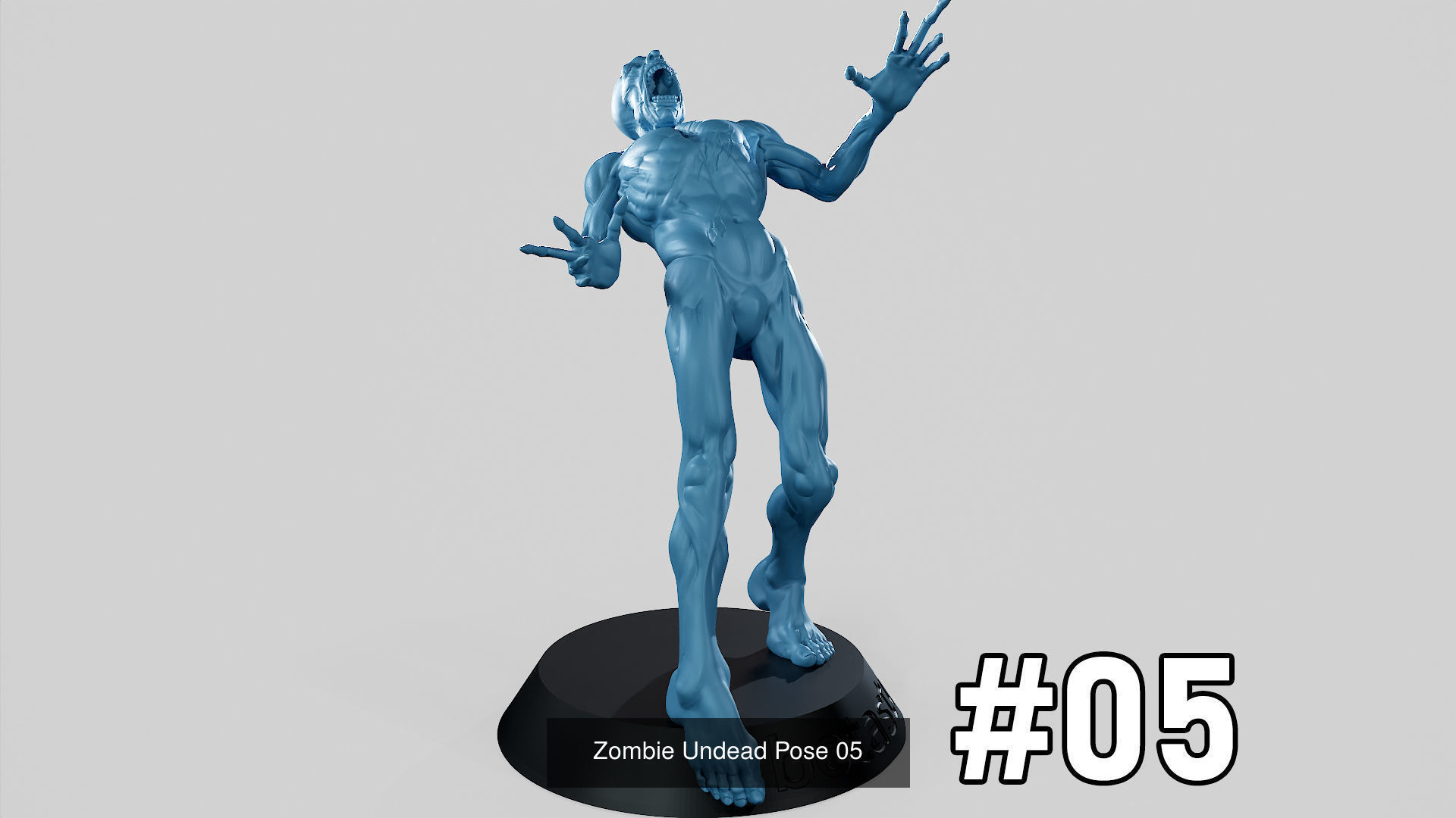 Zombie Undead in Epic Pose 3D Printable Pack 3D Model Collection_10